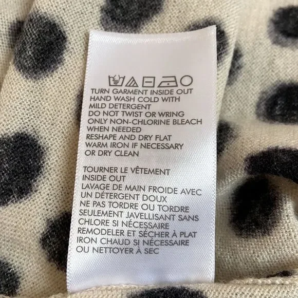 Polka Dot Cardigan Sweater - Black and Cream - Picture 6 of 6